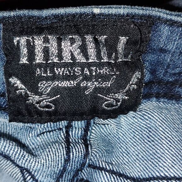 Thrill bleached cuffed jean capris  Sz 9 - Picture 6 of 7